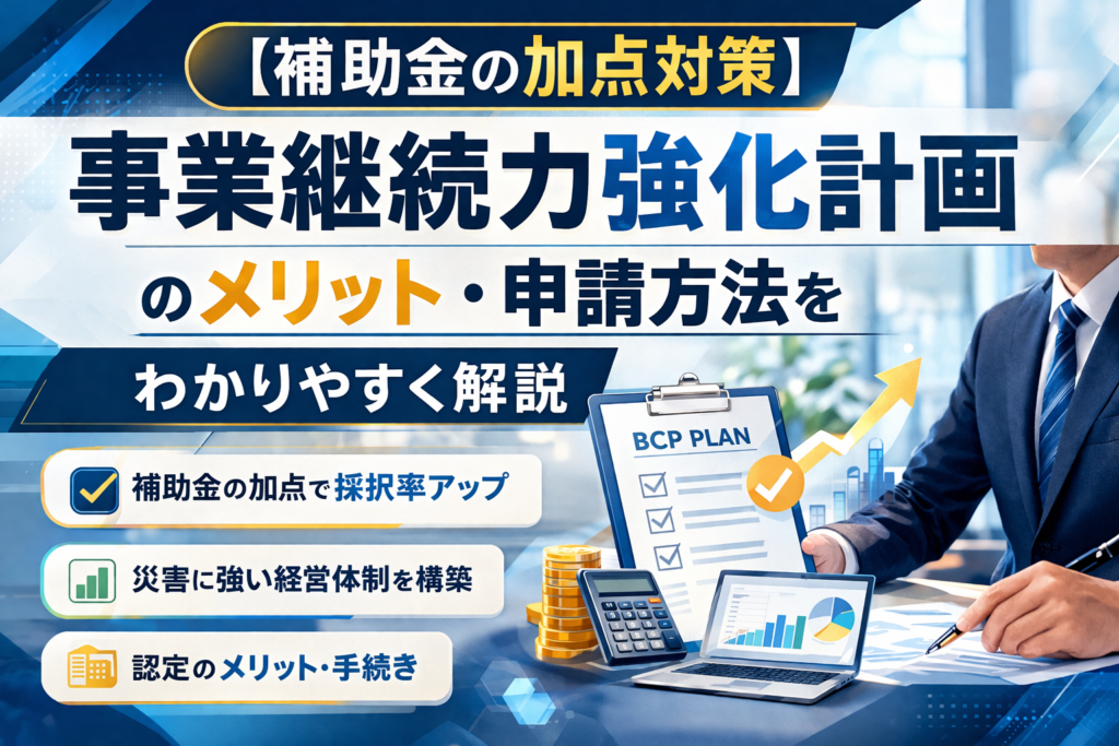 【補助金の加点対策】事業継続力強化計画のメリット・申請方法をわかりやすく解説