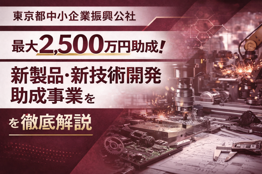最大2,500万円助成！新製品・新技術開発助成事業を徹底解説【東京都中小企業振興公社】