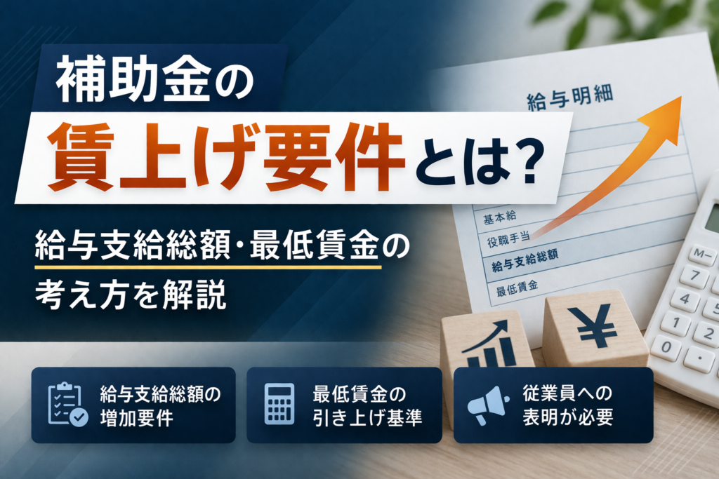 補助金の賃上げ要件とは?給与支給総額・最低賃金の考え方を解説