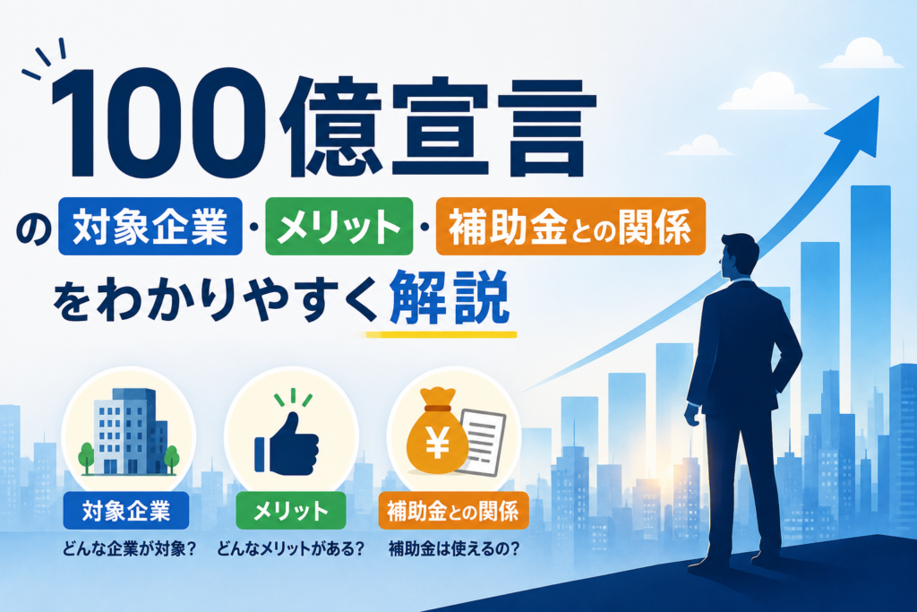 100億宣言の対象企業・メリット・補助金との関係をわかりやすく解説